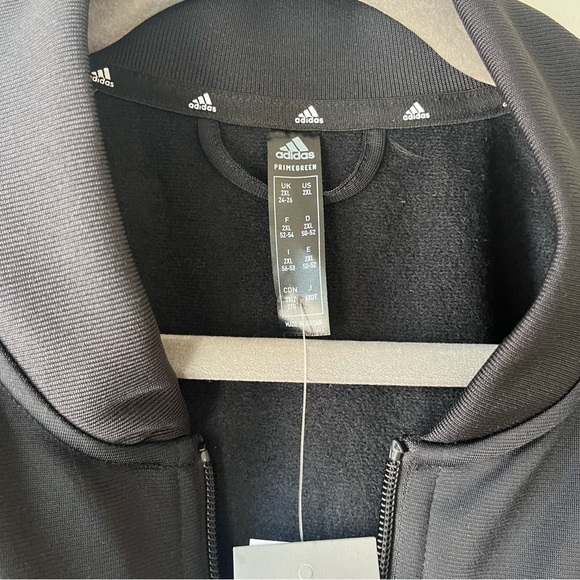Adidas Women’s 2XL Black Primegreen 3-Stripes Track Jacket Zip Up NWT Athleisure - Picture 3 of 9